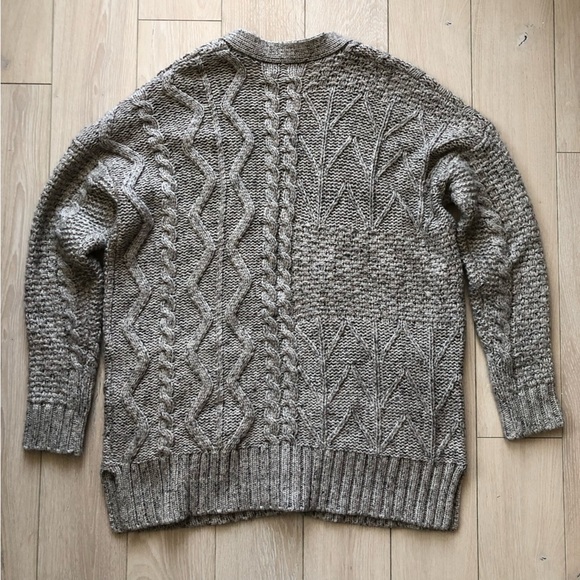 Madewell Wool Alpaca Blend Cable Knit Textured Open Front Cardigan Size S - Picture 2 of 12